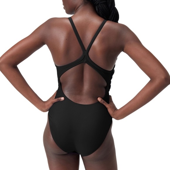 NWT** SPEEDO SIS ColorBlock Racerback One Piece Swimsuit | L | Black - Picture 2 of 14